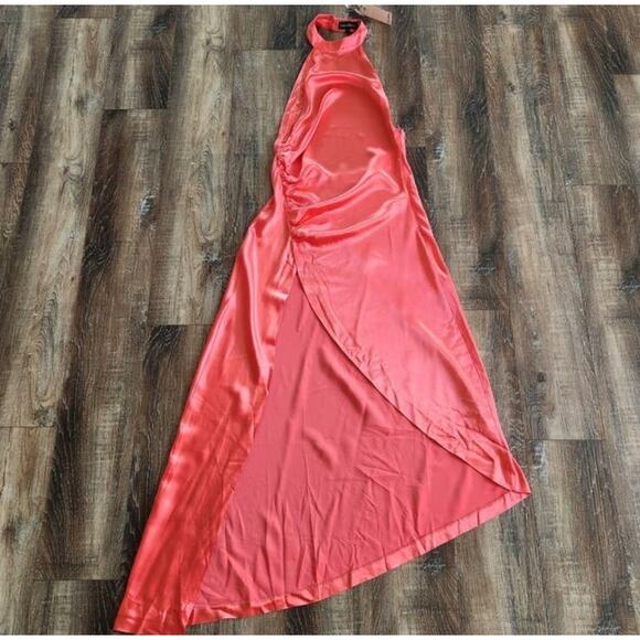 Retrofete Sabrina Dress in Coral Size XS Halter Open Back NWT Maxi Sleeveless - Picture 4 of 14